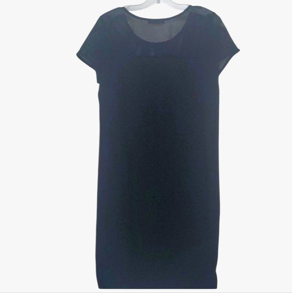 Vintage 80's Soprano Classic Black Mesh Top Mini Tshirt Dress